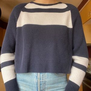 PacSun cropped knit blue colorblock sweater